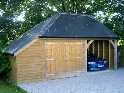 Pic 75. 3.0m x 4.8m Carriage House with 4.2m x 4.8m attached Cart Lodge and slate roof